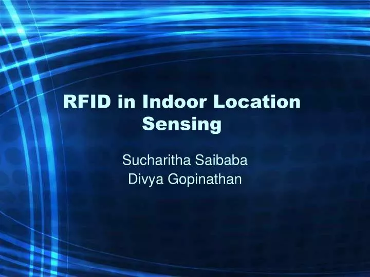 rfid in indoor location sensing