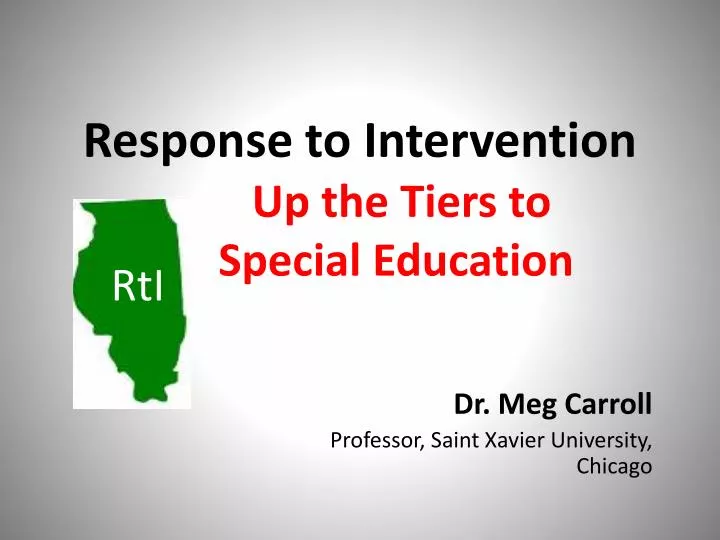 response to intervention up the tiers to special education