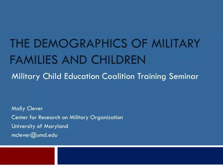 the demographics of military families and children