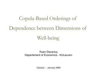 Copula-Based Orderings of Dependence between Dimensions of Well-being