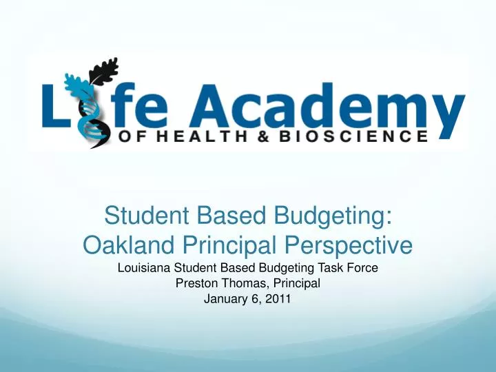 student based budgeting oakland principal perspective