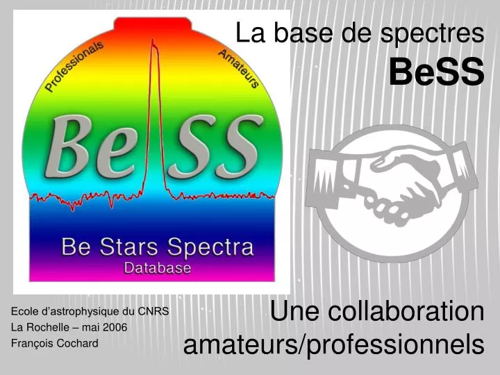la base de spectres bess une collaboration amateurs professionnels