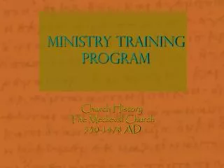 Ministry Training Program