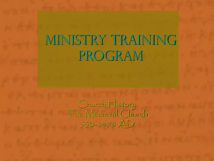 ministry training program