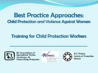Best Practice Approaches: Child Protection and Violence Against Women Training for Child Protection Workers