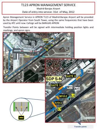 T123 APRON MANAGEMENT SERVICE Madrid-Barajas Airport Date of entry into service: 31st of May, 2012
