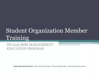 Student Organization Member Training