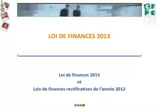 loi de finances 2013