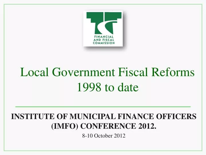 local government fiscal reforms 1998 to date