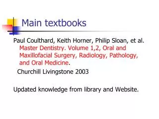 Main textbooks