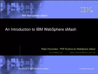 An Introduction to IBM WebSphere sMash