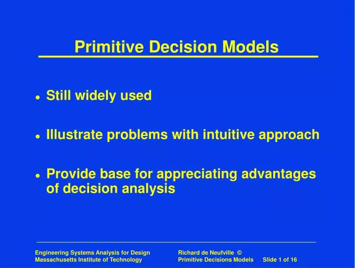 primitive decision models