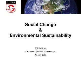 Social Change &amp; Environmental Sustainability