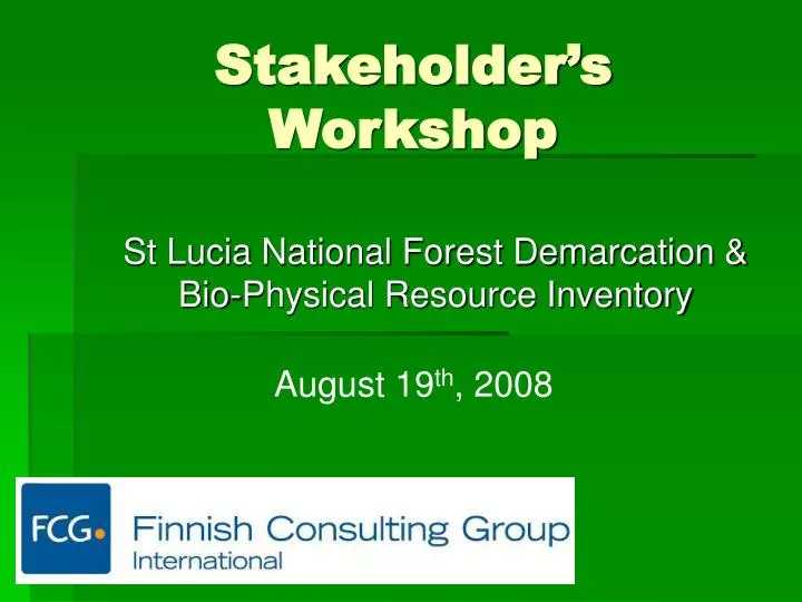 stakeholder s workshop