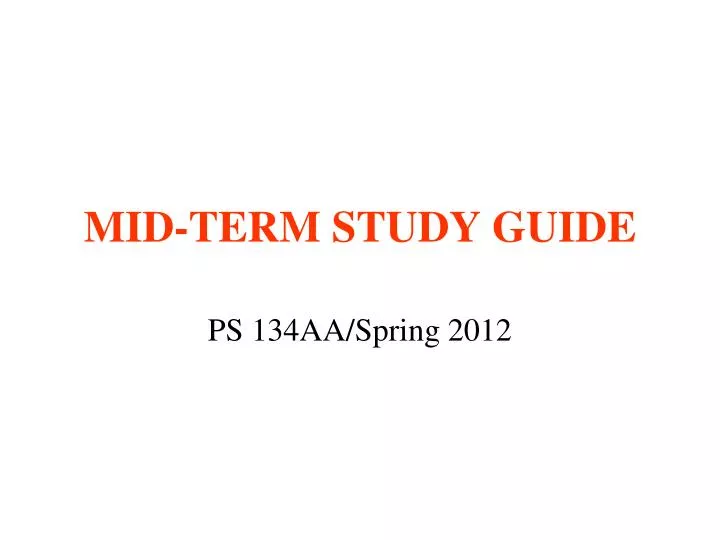 mid term study guide