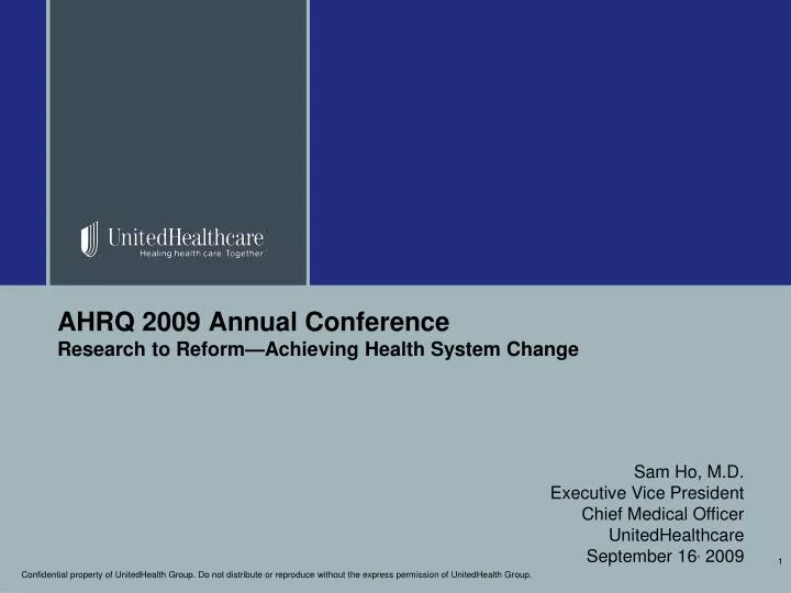 ahrq 2009 annual conference research to reform achieving health system change