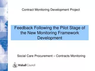 Contract Monitoring Development Project