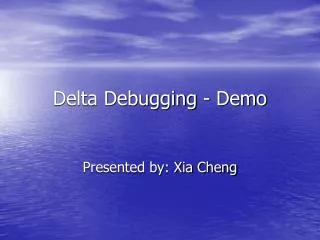 Delta Debugging - Demo