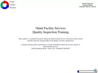 Omni Facility Services Quality Inspection Training