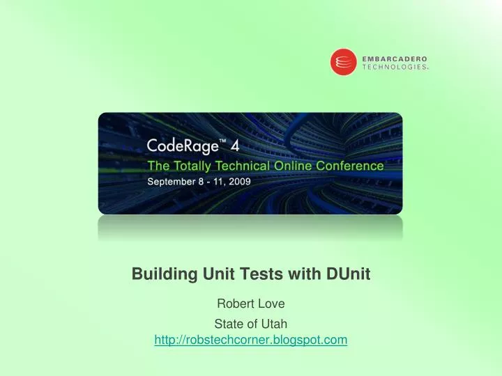 building unit tests with dunit