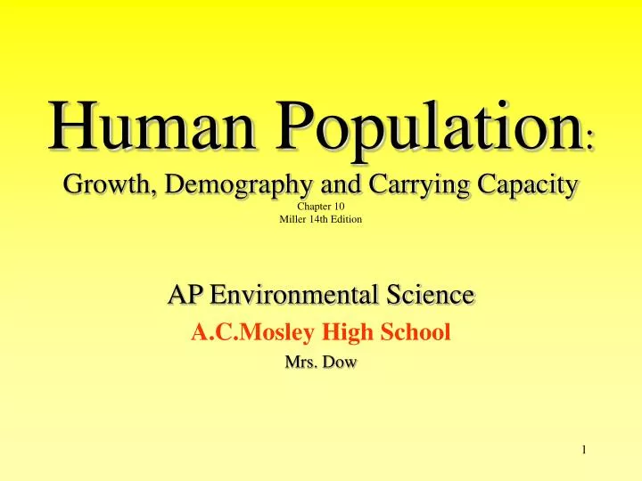 human population growth demography and carrying capacity chapter 10 miller 14th edition