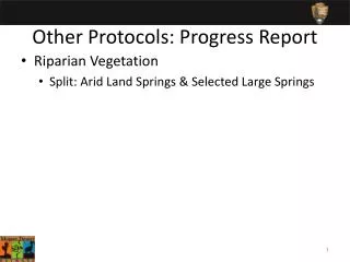 Other Protocols: Progress Report
