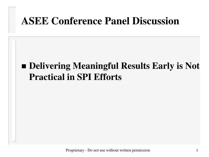 asee conference panel discussion
