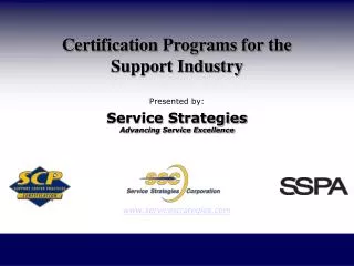 Certification Programs for the Support Industry