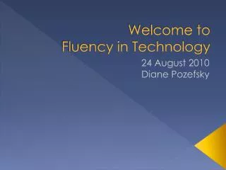 Welcome to Fluency in Technology