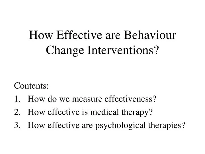 how effective are behaviour change interventions