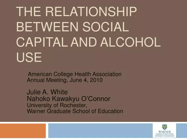 the relationship between social capital and alcohol use