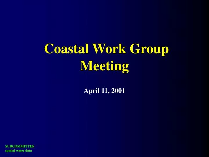coastal work group meeting april 11 2001