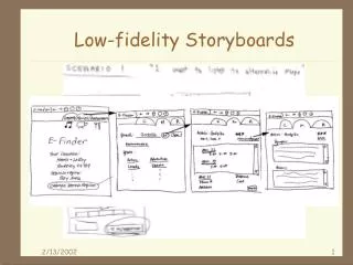 low fidelity storyboards