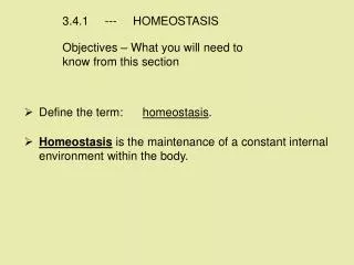 3.4.1 --- HOMEOSTASIS
