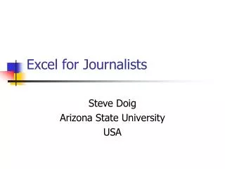 Excel for Journalists