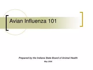 Avian Influenza 101