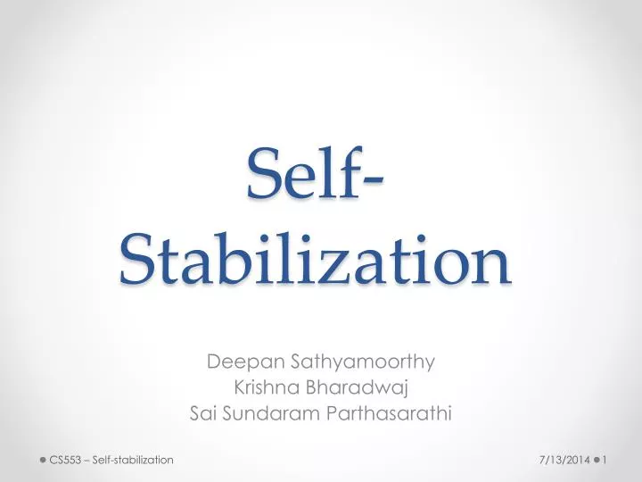 self stabilization
