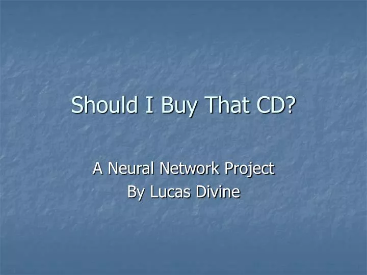 should i buy that cd