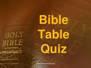 Bible Table Quiz