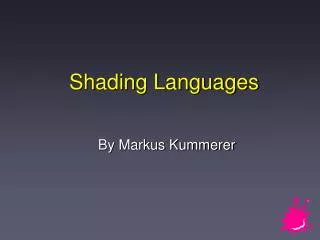 Shading Languages