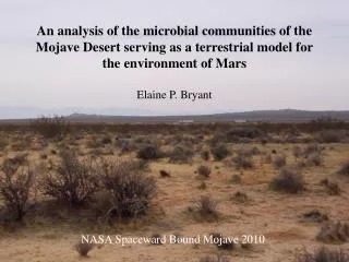 An analysis of the microbial communities of the Mojave Desert serving as a terrestrial model for the environment of Mars
