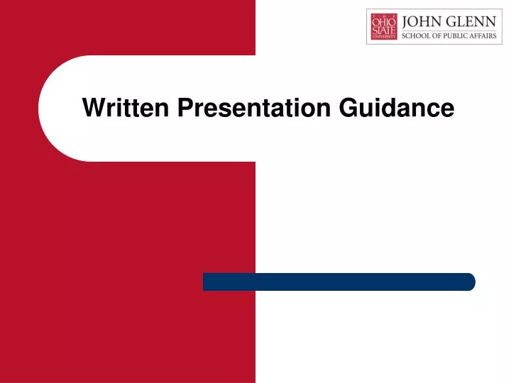 written presentation guidance