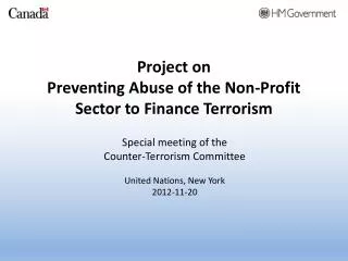 Project on Preventing Abuse of the Non-Profit Sector to Finance Terrorism