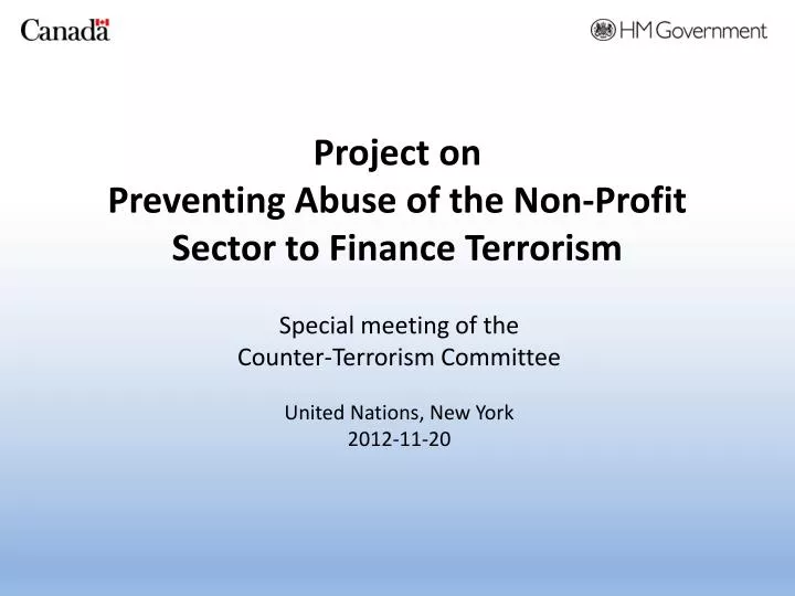 project on preventing abuse of the non profit sector to finance terrorism