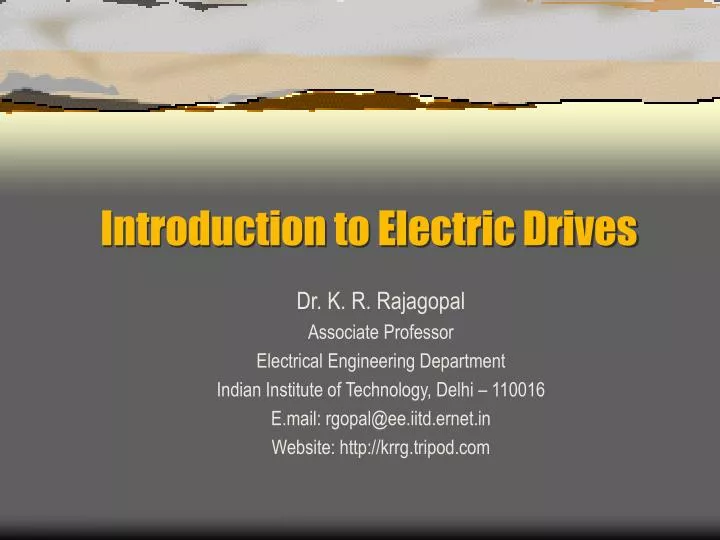 introduction to electric drives