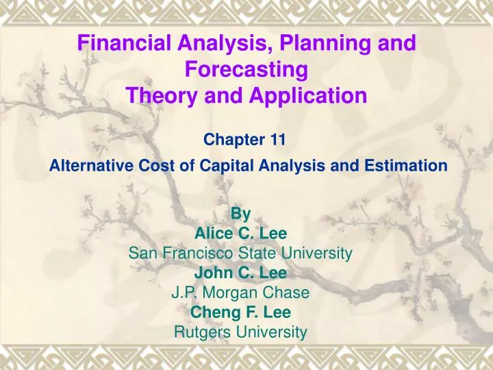 financial analysis planning and forecasting theory and application