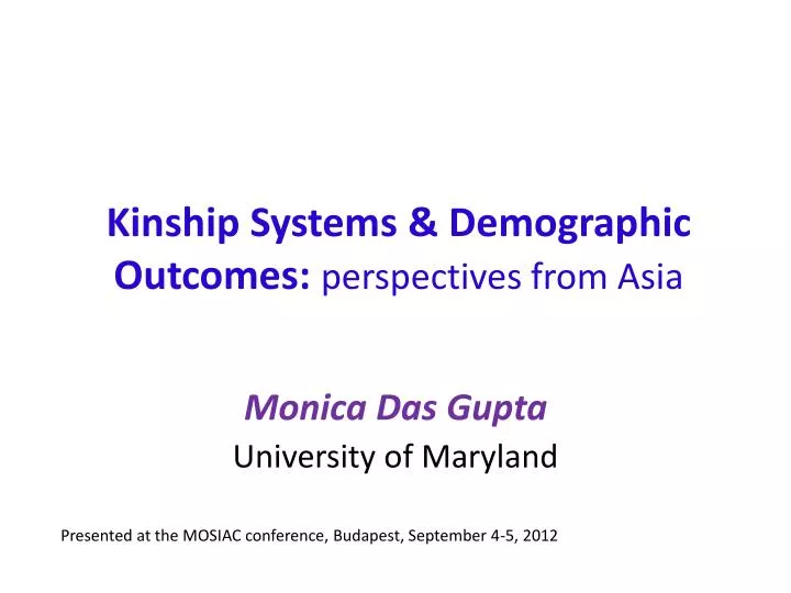 kinship systems demographic outcomes perspectives from asia