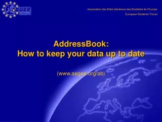 AddressBook: How to keep your data up to date
