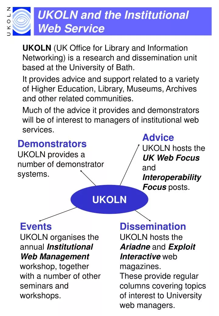 ukoln and the institutional web service