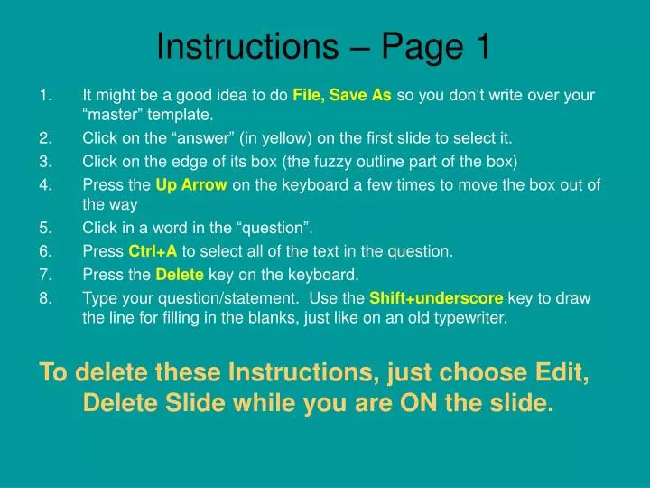 instructions page 1